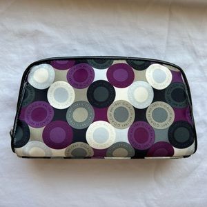 Coach Women's Satin Logo Polka Dot Makeup Pouch Travel Bag Organizer